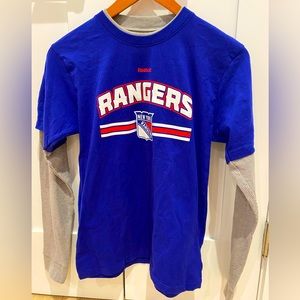 NWT New York Rangers NHL Long Sleeve T-shirt Boys Size L by Reebok